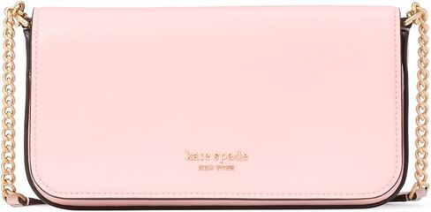 kate spade new york Devin Houndstooth Embossed Saffiano Leather Flap Chain Wallet, Pink Multi in Saudi Arabia