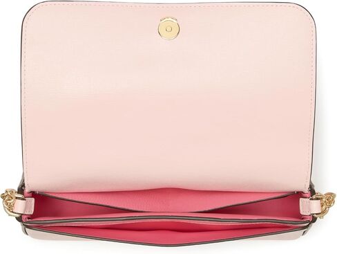 kate spade new york Devin Houndstooth Embossed Saffiano Leather Flap Chain Wallet, Pink Multi in Saudi Arabia