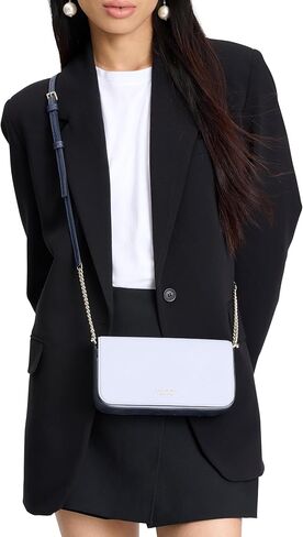 kate spade new york Devin Houndstooth Embossed Saffiano Leather Flap Chain Wallet, Pink Multi in Kuwait