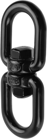 Antrader M8 Double Ended Swivel Eye Hook,4Pcs Double Eye Swivel 304 Stainless Steel Swivel Ring Double Ended Swivel Eye Hook,Black in Kuwait