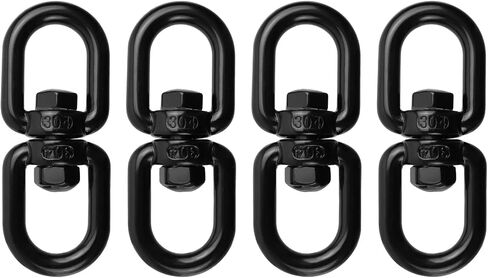Antrader M8 Double Ended Swivel Eye Hook,4Pcs Double Eye Swivel 304 Stainless Steel Swivel Ring Double Ended Swivel Eye Hook,Black in Kuwait