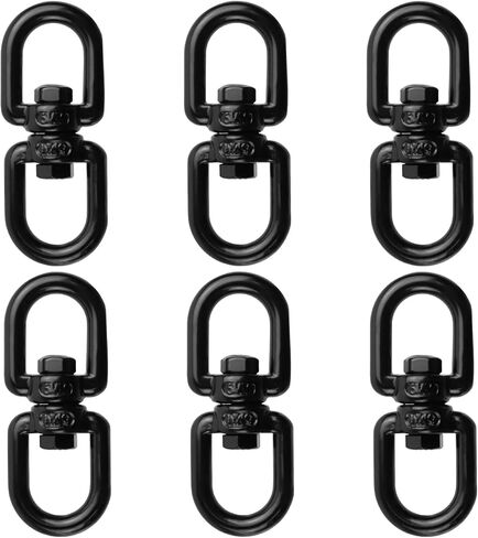 Antrader M8 Double Ended Swivel Eye Hook,4Pcs Double Eye Swivel 304 Stainless Steel Swivel Ring Double Ended Swivel Eye Hook,Black in Kuwait