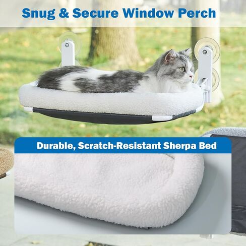 Zakkart Foldable Cat Hammock for Window (Gray Bolster Bed, Large) in Saudi Arabia