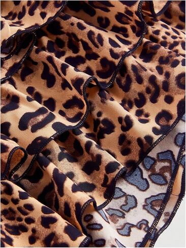 SOLY HUX Women's Y2k Leopard Ruffle Mini Shorts Cheetah Print Elastic Waist Bow Layered Bloomer Shorts in Saudi Arabia