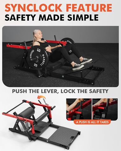 GMWD Hip Thrust Machine, 800LBS Plate-Loaded Glute Bridge Machine with Weight Holder, Heavy Duty Butt Exercise Equipment for Glute Muscles Building and Butt Shaping, Adjustable Footboard, Red in Kuwait