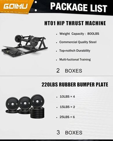 HT01 Hip Thrust Machine, 800LBS Plate-Loaded Glute Drive with Band Peg, Heavy Duty Glute Bridge Machine with Weight Holder in Kuwait