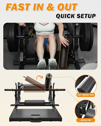 HT01 Hip Thrust Machine, 800LBS Plate-Loaded Glute Drive with Band Peg, Heavy Duty Glute Bridge Machine with Weight Holder in Kuwait