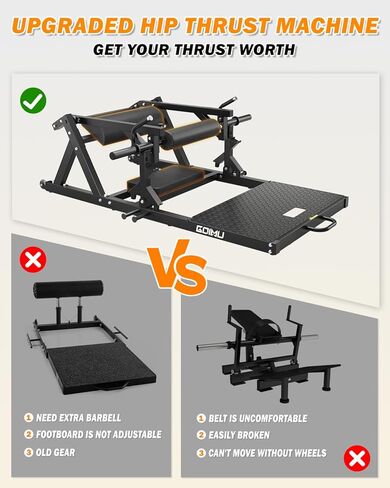 HT01 Hip Thrust Machine, 800LBS Plate-Loaded Glute Drive with Band Peg, Heavy Duty Glute Bridge Machine with Weight Holder in Kuwait