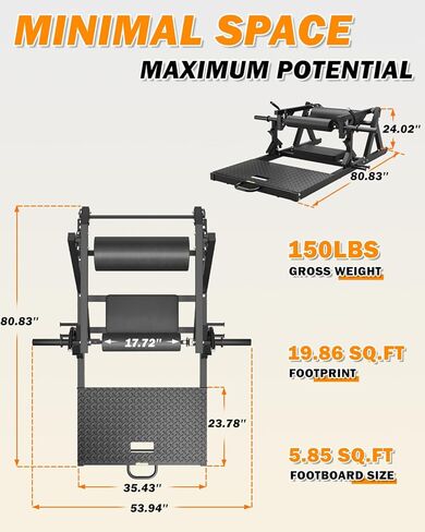 HT01 Hip Thrust Machine, 800LBS Plate-Loaded Glute Drive with Band Peg, Heavy Duty Glute Bridge Machine with Weight Holder in Kuwait