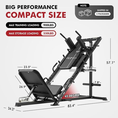 Mikolo 45 درجة Leg Press for Home Gym - آلة تمرين محترفة أسفل الجسم لتدريب اللياقة والتدريب على القوة in Kuwait