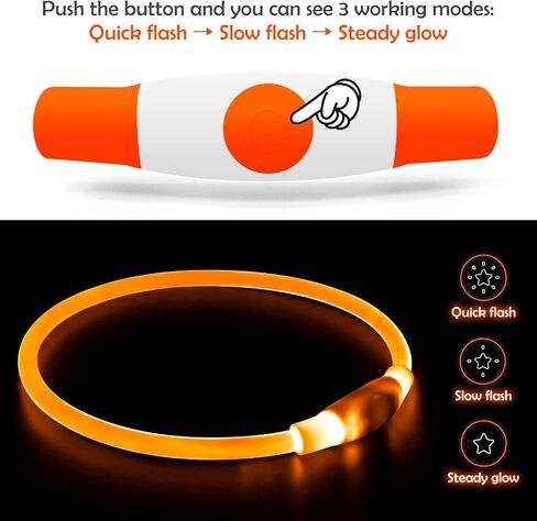 طوق الكلب LED ، Bseen USB قابلة لإعادة الشحن قلادة الكلب قلادة ، طوق سلامة الحيوانات الأليفة يجعل كلابك المحبوبة رؤية في الليل للكلاب الصغيرة المتوسطة الكبيرة in Kuwait