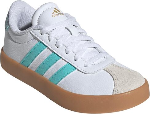 Adidas VL Court 3.0 حذاء رياضة ، أبيض/فلاش أكوا/ألومينا ، 12.5 الولايات المتحدة للجنسين الصغير in Saudi Arabia