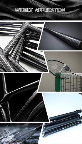 8mm x 10mm x 500mm Carbon Fiber Tubes - Matte 3K Twill Weave Wrapped, 100% Pure Round Tubing for Quadcopter and Multicopter (2-Pack) in Kuwait
