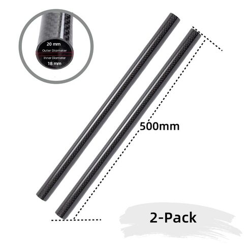 أنابيب ألياف الكربون 8 مم × 10 مم × 500 مم - نسج ماتي 3K ملتوف ، أنابيب مستديرة نقية بنسبة 100 ٪ ل quadcopter و multicopter (عبوة 2) in Kuwait