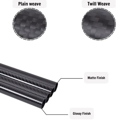 أنابيب ألياف الكربون 8 مم × 10 مم × 500 مم - نسج ماتي 3K ملتوف ، أنابيب مستديرة نقية بنسبة 100 ٪ ل quadcopter و multicopter (عبوة 2) in Kuwait