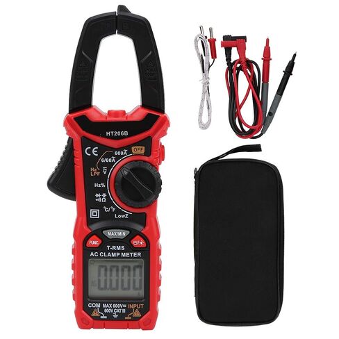 MultiMeter Digital Clamp MultiMeter ، AC DC الجهد تيار مع شاشة LCD ، عقد البيانات ، الإضاءة الخلفية لأداة إصلاح الكهرباء ، قياس تيار التيار المتردد (HT206B) in Kuwait