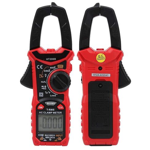 MultiMeter Digital Clamp MultiMeter ، AC DC الجهد تيار مع شاشة LCD ، عقد البيانات ، الإضاءة الخلفية لأداة إصلاح الكهرباء ، قياس تيار التيار المتردد (HT206B) in Kuwait