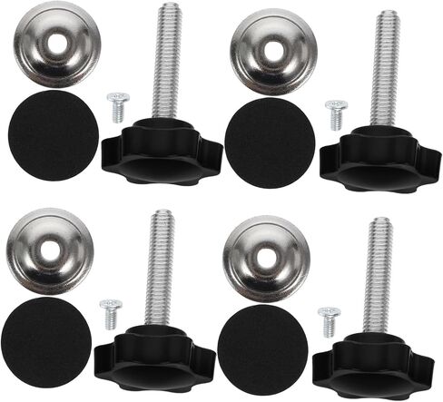 AmoSfun 4sets Track Knobs Kit Kit Freefiance على شكل مقابض ملولبة مع غسالات لتطبيقات المخرطة الصحفية والتطبيقات الخشبية وتصميم مقاومة in Kuwait