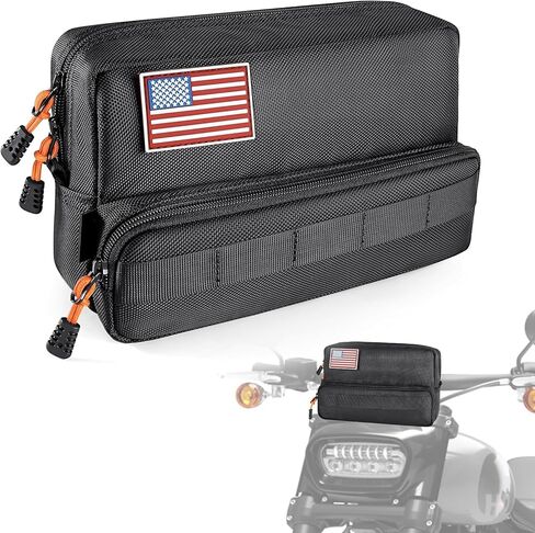 Benlari Motorcycle Handlebar Bag, Upgraded Dirtbike Handlebar Bag, Universal Tool Bag, Bicycle Front Storage Bag, Sissy Bar Bag, Compatible with Cruiser Softail Dyna Sportsters in Kuwait
