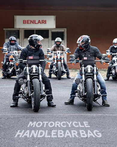 Benlari Motorcycle Handlebar Bag, Upgraded Dirtbike Handlebar Bag, Universal Tool Bag, Bicycle Front Storage Bag, Sissy Bar Bag, Compatible with Cruiser Softail Dyna Sportsters in Kuwait