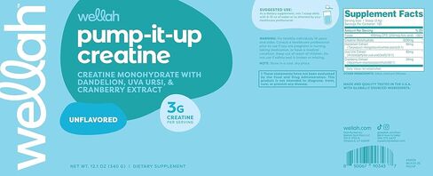 Pump-It-Up Creatine (100 Servings, Blueberry Pomegranate) - Creatine Monohydrate with Dandelion, Uva Ursi, & Cranberry Extract in Kuwait