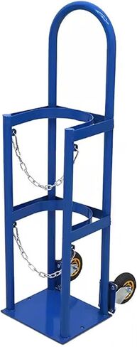 WDJBPSH Floor Mount Medical Gas Bottle Fixing Bracket, Heavy-Duty Oxygen Tank Storage Holder with 2 Protective Chain, Portable Blue Gas Cylinder Mounting Rack in Kuwait