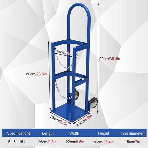 WDJBPSH Floor Mount Medical Gas Bottle Fixing Bracket, Heavy-Duty Oxygen Tank Storage Holder with 2 Protective Chain, Portable Blue Gas Cylinder Mounting Rack in Kuwait