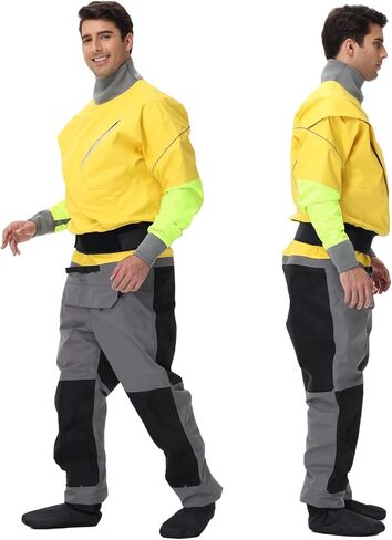 Dry Suits for Men,Front Zip for Sailing,Kayaking,Paddling with Reinforced Knees and Seat,Waterproof and Breathable in Kuwait