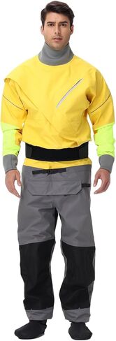 Dry Suits for Men,Front Zip for Sailing,Kayaking,Paddling with Reinforced Knees and Seat,Waterproof and Breathable in Kuwait