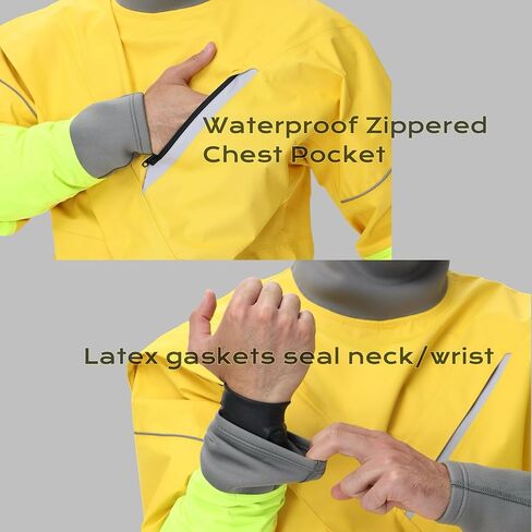 Dry Suits for Men,Front Zip for Sailing,Kayaking,Paddling with Reinforced Knees and Seat,Waterproof and Breathable in Kuwait