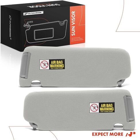 A-Premium Left Driver Side Sun Visor Assembly Compatible with Hyundai Sonata 2005-2010, with Sunroof, with Sliding Sun Visor Extension, with Mirror, with Light, Gray in Saudi Arabia