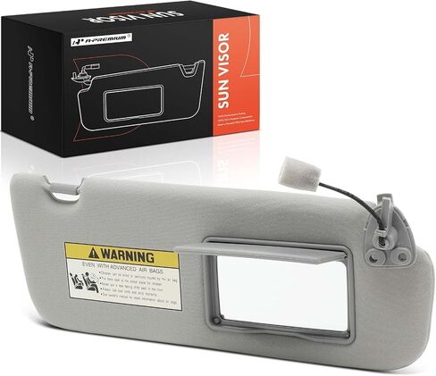 A-Premium Left Driver Side Sun Visor Assembly Compatible with Hyundai Sonata 2005-2010, with Sunroof, with Sliding Sun Visor Extension, with Mirror, with Light, Gray in Saudi Arabia