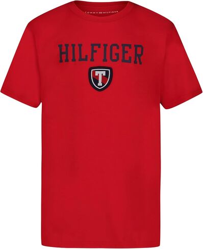 Tommy Hilfiger Boys' Short Sleeve Graphic Crew Neck T-Shirt, Soft, Comfortable, Relaxed Fit, Hilfiger H Navy Blazer, 18-20 in Saudi Arabia