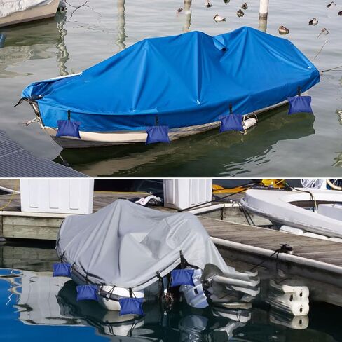 Boat Cover Sand Bags Weights, Weighted Bags Fit for Boat Mooring Covers Car RV Cover, 900D Marine Grade Sand Bags for Weight, Windproof Weighted Sandbags Tarp Weights & Tarp Clip Boating Accessories in Saudi Arabia
