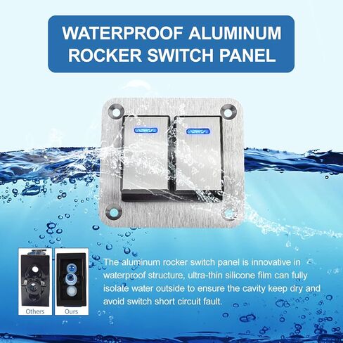لوحة مفتاح الروك 4 عصابة الألومنيوم مقاومة للماء 12 فولت/24 فولت لوحة تبديل التبديل ، 3 دبوس مفتاح قارب على السيارة ، مسبقًا للسيارات البحرية للسيارات in Kuwait