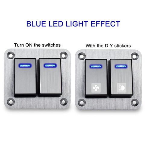 لوحة مفتاح الروك 4 عصابة الألومنيوم مقاومة للماء 12 فولت/24 فولت لوحة تبديل التبديل ، 3 دبوس مفتاح قارب على السيارة ، مسبقًا للسيارات البحرية للسيارات in Kuwait