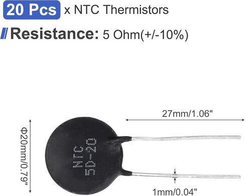 Meccanixity 2 PCS NTC 10D-20 10 أوم MF72 الطاقة المباشرة نوع الحرارة السلبية معامل درجة الحرارة معامل درجة الحرارة in Saudi Arabia