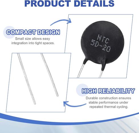 Meccanixity 2 PCS NTC 10D-20 10 أوم MF72 الطاقة المباشرة نوع الحرارة السلبية معامل درجة الحرارة معامل درجة الحرارة in Saudi Arabia