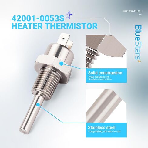 BlueStars 42001-0053S Heater Thermistor – Stainless Steel Replacement Part - Compatible with Pentair Sta-Rite MasterTemp and Max-E-Therm Pool & Spa Heater Electrical Systems in Saudi Arabia