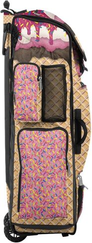 Boombah Superpack XL Rolling Bat Bag - 36" x 16" x 23.5" - Telescopic Handle - Holds 8 Bats - Wheeled Version - Ice Cream Neapolitan Multi in Saudi Arabia