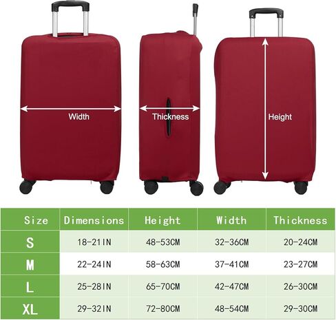 PATIKIL Luggage Cover, Suitcases Covers Elastic Carry on Protector Washable Scratch-Resistant Fits 18-21 Inch Luggage for Travel Business Trips, Orange Red in Saudi Arabia
