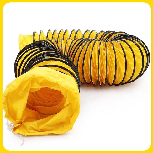 8 Inch Utility Blower Fan, 3300 RPM High-Speed Ventilation Fan with 16.4 FT PVC Duct Hose, CE & IP44 Waterproof Rated, Industrial Portable Air Blower Ventilator for Basements, Tunnels, Factories in Saudi Arabia