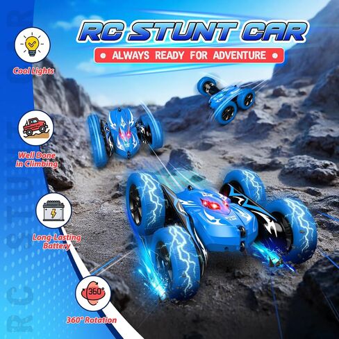 سيارة التحكم عن بُعد ، سيارات RC لـ 4 5 6 7 8 9 10 11 12 سنة صبي مزدوج الجانبين 360 ° Flip 4WD RECHARGELISE RC RACAL CAR BOYS GIFTS عيد ميلاد هدايا تخزين Chritmas للأطفال من العمر 4-12 in Saudi Arabia