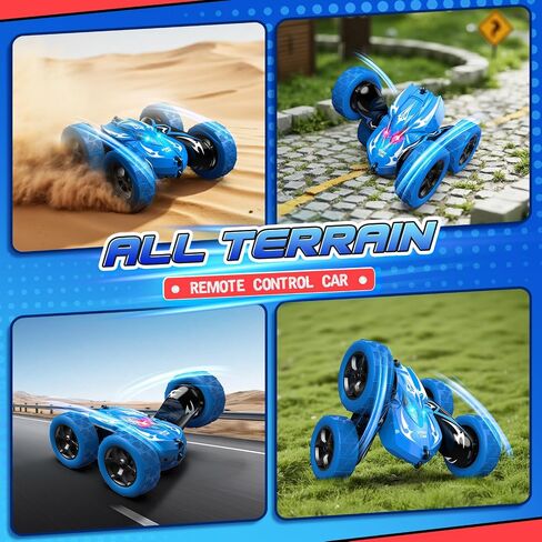 سيارة التحكم عن بُعد ، سيارات RC لـ 4 5 6 7 8 9 10 11 12 سنة صبي مزدوج الجانبين 360 ° Flip 4WD RECHARGELISE RC RACAL CAR BOYS GIFTS عيد ميلاد هدايا تخزين Chritmas للأطفال من العمر 4-12 in Saudi Arabia