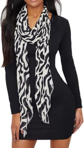 Leopard-Print-Scarf for Womens - Classic-Cheetah-Wrap-Shawl Long Lightweight Sunscreen Scarf(28"×59") in Kuwait