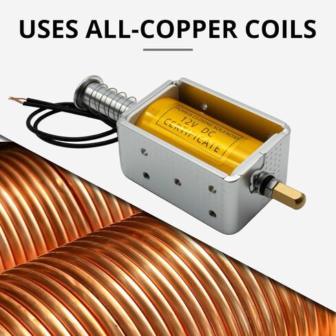 Push Pull Solenoid, DC12V Electric Magnet, 35mm Stroke, Electromagnet with Wired Connection, High Performance Linear Actuator for DIY Projects and Automation（Wiring Connecting） in Kuwait