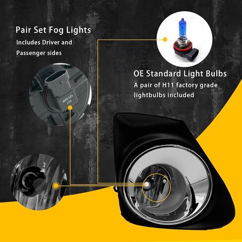 LED Fog Lights Compatible with 2018 2019 2020 Toyota Camry SE & XSE 1 Pair w/Bezel Grill Cover, Switch and Wiring Harness in Saudi Arabia