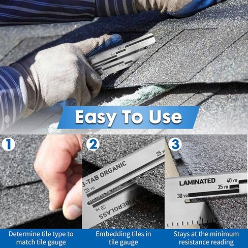 4/09 Shingle Gauge, 2 Pack Measuring Tool for Roof Shingle, Roof Pitch Gauge with Carabiner Shingle Gauge Roofing for Measuring The Thickness of Roof Tiles in Saudi Arabia