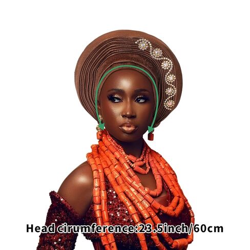العمائم الإفريقية الرائعة ، والقبعات ، ورؤوس الجيل النيجيري الأنيق لفائف الرأس الأفريقية وروابط رأس الجيل التلقائي in Kuwait