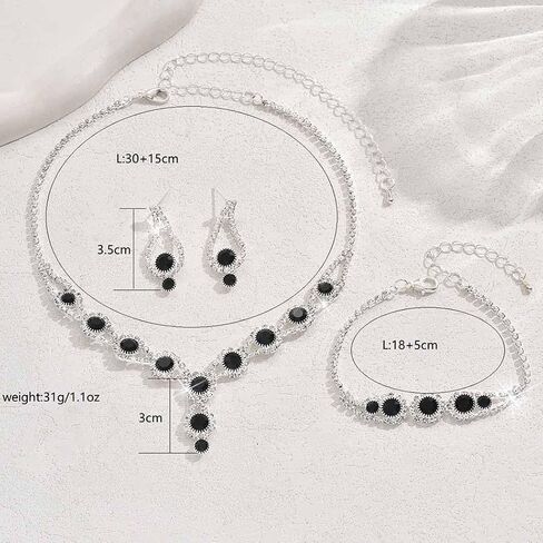 JEWEKY Blue Jewelry Sets Rhinestone Bridal Wedding Necklace Set for Women in Saudi Arabia